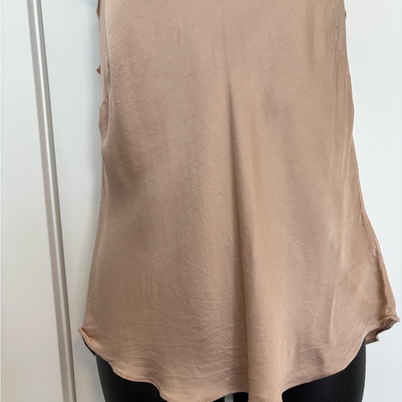 Aritzia Wilfred Ruffle Camisole Satin Tank Top Soft Blush Pink Size Small Medium - Picture 3 of 13